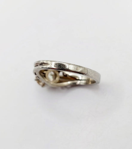 Bague 53 Bague solitaire Art déco en or blanc 14K et diamant 1,00 ct 58 Facettes A07336