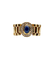 Flexible 18k gold ring with cabochon sapphire and diamonds 