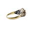 Antique 18k gold ring, silver and rose-cut diamonds 