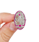 18k white gold marquise ring Art Deco, ruby and diamonds 