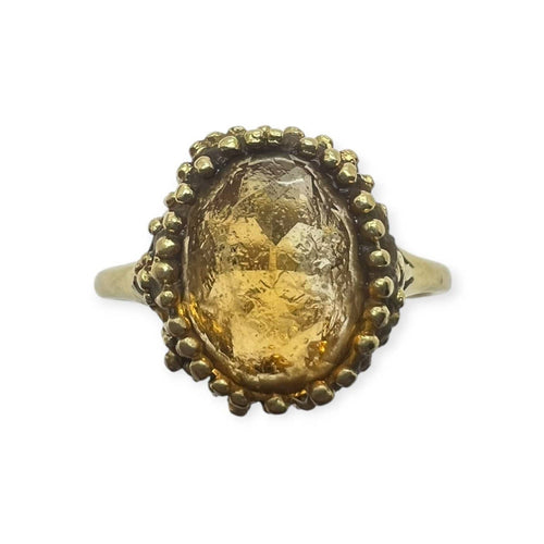 Bague 56 Bague en or jaune 750 et citrine 58 Facettes 330095614