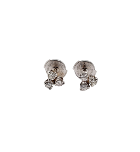Vintage white gold and diamond stud earrings 