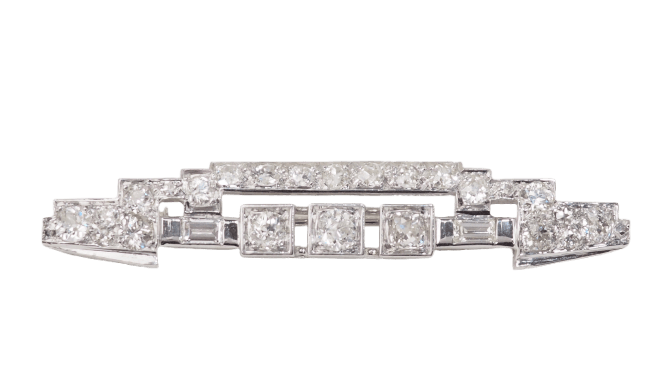 Broche Broche ancienne en platine et diamants 58 Facettes 32714