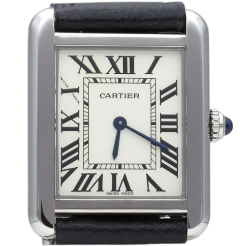 Cartier Tank Solo - Leather quartz watch 