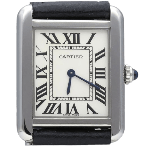 Montre Cartier Tank Solo - Montre femme quartz bracelet cuir 58 Facettes MT46785
