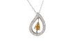 Collier Collier en or blanc 18 kt, citrine et diamants 58 Facettes 32805