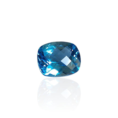 Pendentif Topaze London Blue - Pierre 6,295 ct taille Choval Bubble 58 Facettes #26-011-TPLBBZ