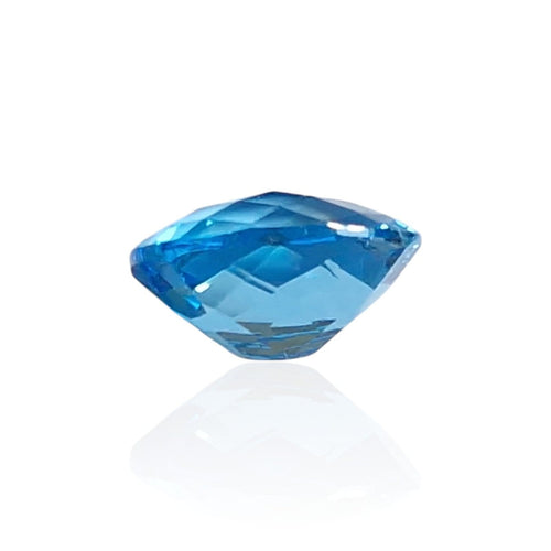 Pendentif Topaze London Blue - Pierre 6,295 ct taille Choval Bubble 58 Facettes #26-011-TPLBBZ