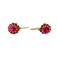 Sleepers earrings antiques circa 1900 in 18k rose gold and synthetic rubies 