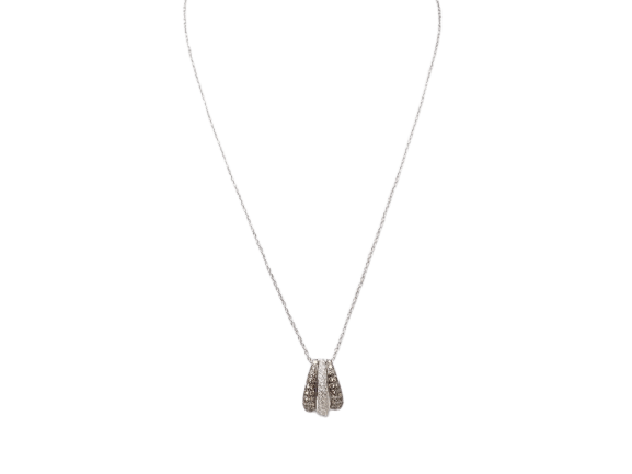 Collier Collier pendentif en or blanc et diamants 58 Facettes 29193
