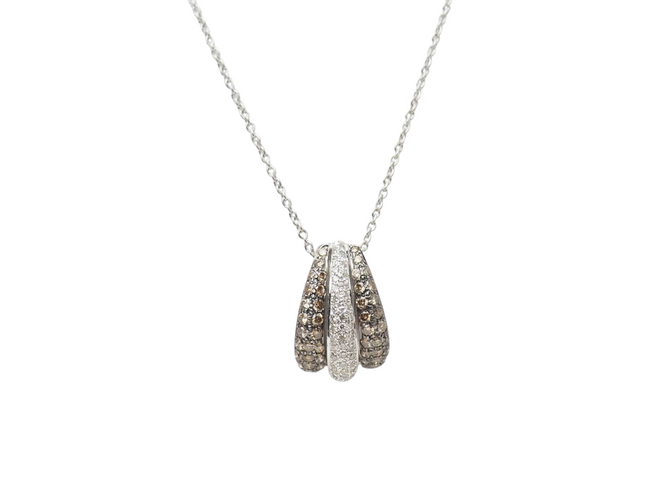 Collier Collier pendentif en or blanc et diamants 58 Facettes 29193