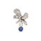 Bow brooch in platinum and white gold, Ceylon sapphire and diamonds 
