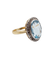 Bague 55 Bague pompadour antique en or 18K, platine, aigue-marine et diamants 58 Facettes A07376
