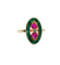 Vintage marquise ring in 18k gold, ruby, diamond and emeralds 