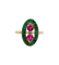 Vintage marquise ring in 18k gold, ruby, diamond and emeralds 