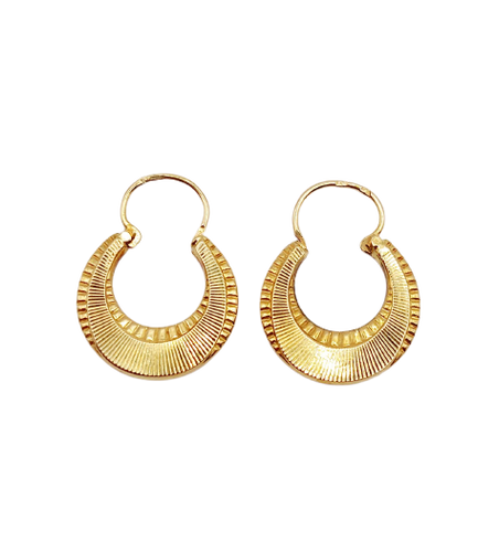 Creoler Art Deco i 18k guld med geometriske mønstre 