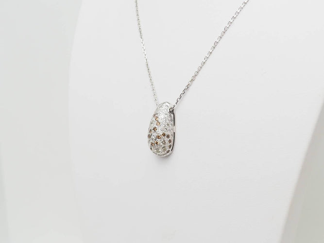 Collier Collier - Pendentif dôme en or blanc et diamants 58 Facettes 27313/27307