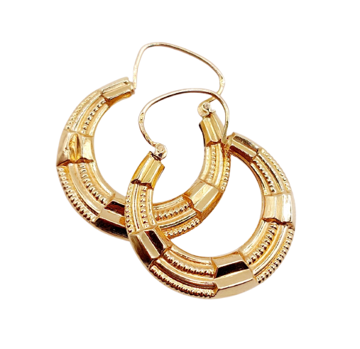Creoles Art Deco - 18k rose gold earrings 