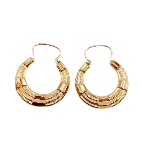 Creoles Art Deco - 18k rose gold earrings 