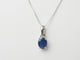 Collier Collier solitaire en or blanc et saphir ovale 58 Facettes 19367