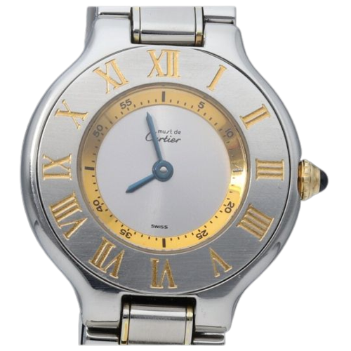 Cartier Must 21 - Yellow gold and steel watch 