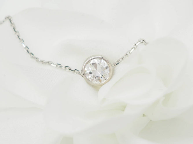 Collier Collier solitaire en or blanc et diamant 0,77 ct 58 Facettes 31186