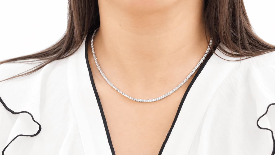 Collier Collier rivière en or blanc 18 carats et diamants, 2,37 ct 58 Facettes 32848
