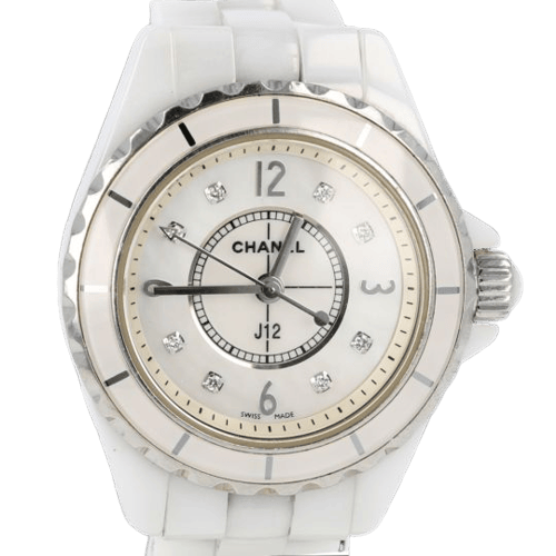 Montre Chanel J12 - Montre 29 mm en céramique, nacre et diamants 58 Facettes MT45930