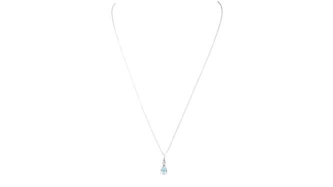 Collier Collier solitaire en or blanc et topaze bleue 58 Facettes CLAL