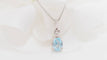 Collier Collier solitaire en or blanc et topaze bleue 58 Facettes CLAL