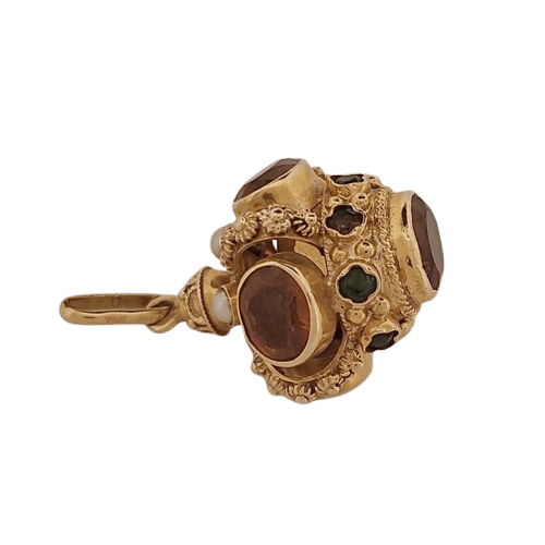 Pendentif Pendentif en or jaune, citrines et pierres multicolores 58 Facettes 2086446