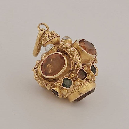 Pendentif Pendentif en or jaune, citrines et pierres multicolores 58 Facettes 2086446
