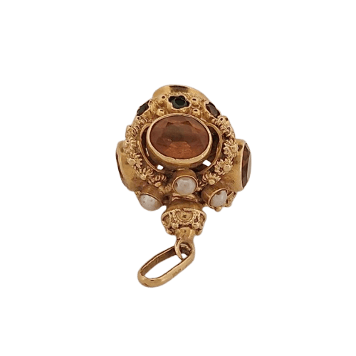 Pendentif Pendentif en or jaune, citrines et pierres multicolores 58 Facettes 2086446