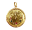 18k gold photo locket pendant and colored glasses 