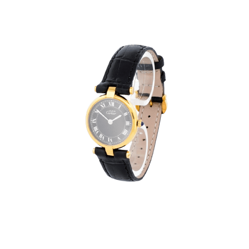 Montre Cartier Must Vendôme - Montre SM en vermeil cadran romain noir 58 Facettes 477