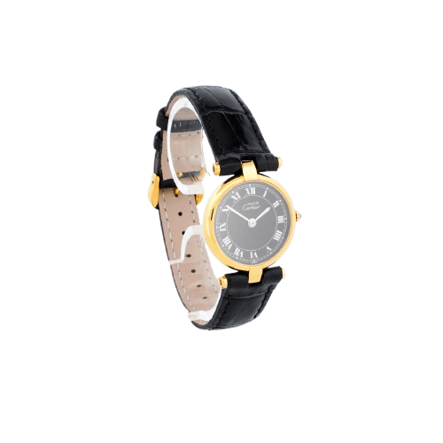 Montre Cartier Must Vendôme - Montre SM en vermeil cadran romain noir 58 Facettes 477