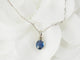 Collier Collier solitaire en or blanc et saphir ovale 58 Facettes CLAL