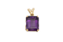 Vintage yellow gold pendant with amethyst and diamonds 