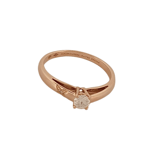 Bague 52 Mauboussin - Bague solitaire en or jaune et diamants 58 Facettes 2779342