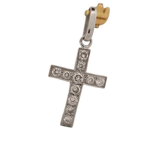 Croix diamants en or blanc 58 Facettes 2909858