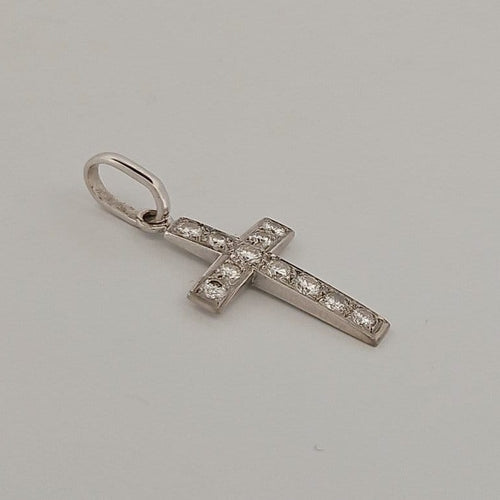 Croix diamants en or blanc 58 Facettes 2909858