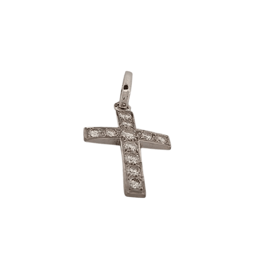 Croix diamants en or blanc 58 Facettes 2909858