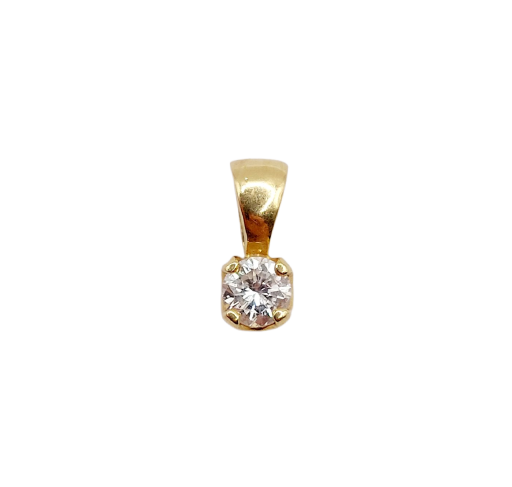 Vintage 18k gold and 0.22 ct diamond pendant 