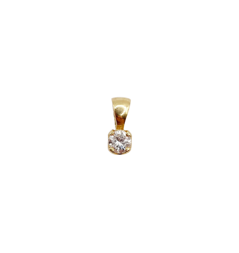 Vintage 18k gold and 0.22 ct diamond pendant 