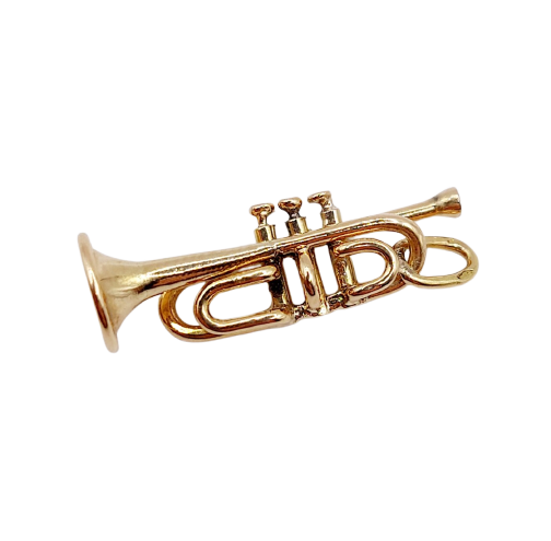 Vintage trumpet pendant in 18-carat gold 