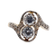 Antique 18k gold ring, platinum and diamonds 