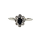 Ring Daisy in white gold, sapphire and diamonds 
