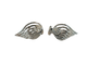 White gold and diamond leaf earrings 