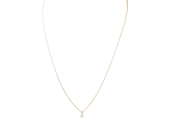 Collier Collier solitaire en or rose et diamant 58 Facettes 3GR18