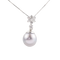 White gold necklace with saltwater pearl and diamonds 